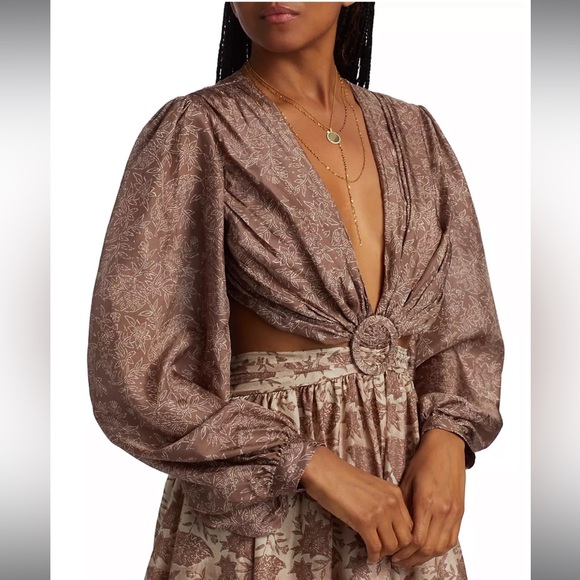 NWT Hannah Artwear Rio Cutout Silk Maxi Dress. Size 3 (US 10-12). - Picture 5 of 11